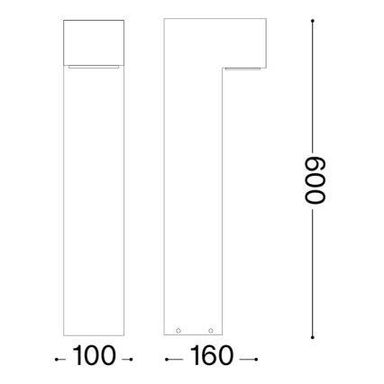 Ideal Lux - Utomhuslampa SIRIO 1xGX53/9W/230V 60 cm IP65 brun