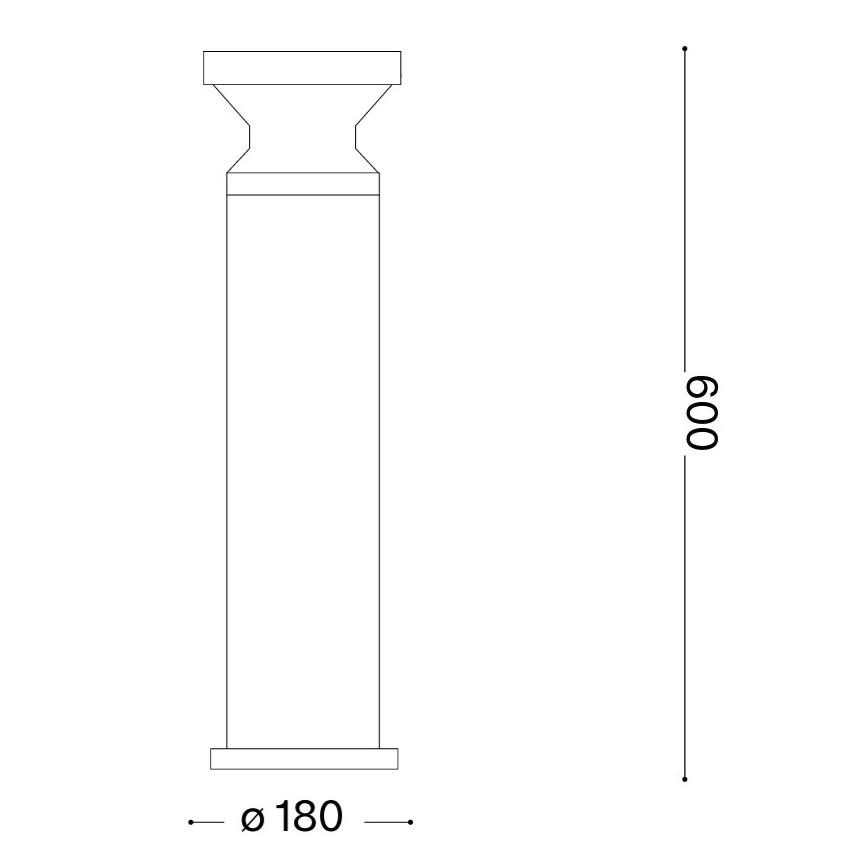Ideal Lux - Utomhuslampa TORRE 1xE27/15W/230V 60 cm IP65 svart