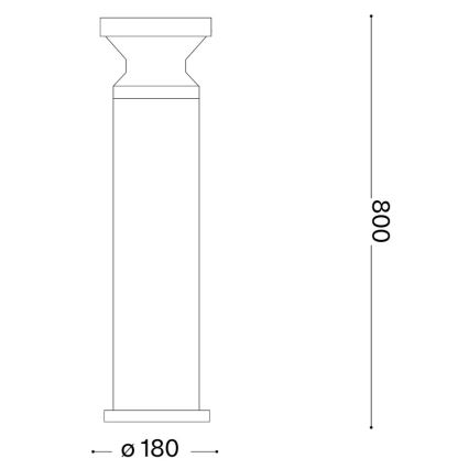 Ideal Lux - Utomhuslampa TORRE 1xE27/15W/230V 80 cm IP65 antracit