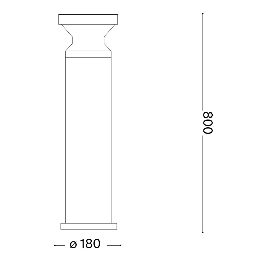 Ideal Lux - Utomhuslampa TORRE 1xE27/15W/230V 80 cm IP65 antracit