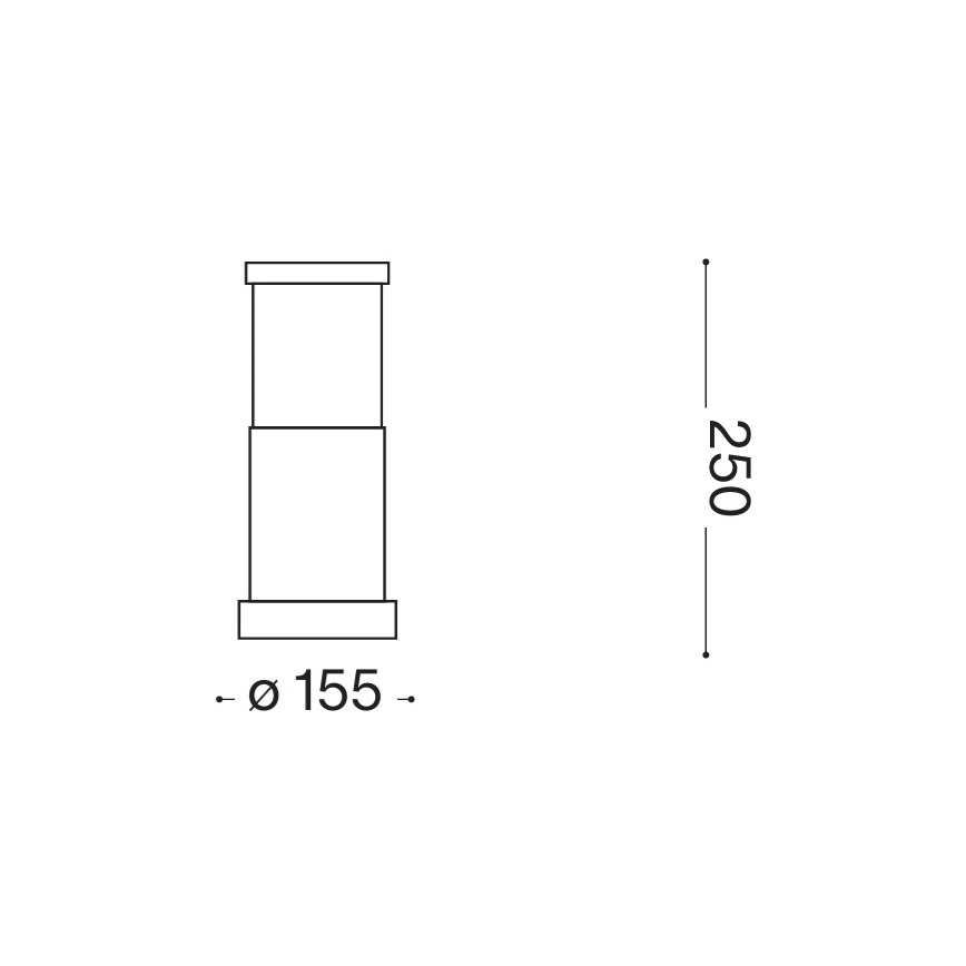 Ideal Lux - Utomhuslampa TRONCO 1xE27/42W/230V 25 cm IP65 antracit