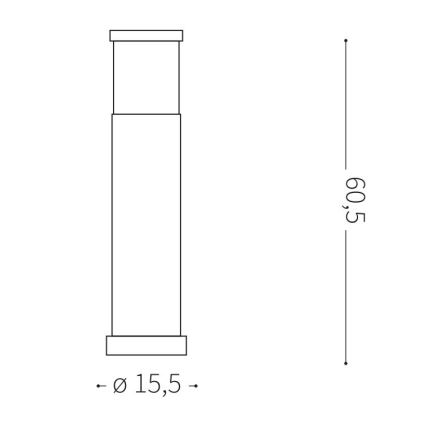 Ideal Lux - Utomhuslampa TRONCO 1xE27/42W/230V 60 cm IP65 antracit