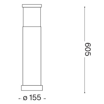Ideal Lux - Utomhuslampa TRONCO 1xE27/42W/230V 60 cm IP65 svart