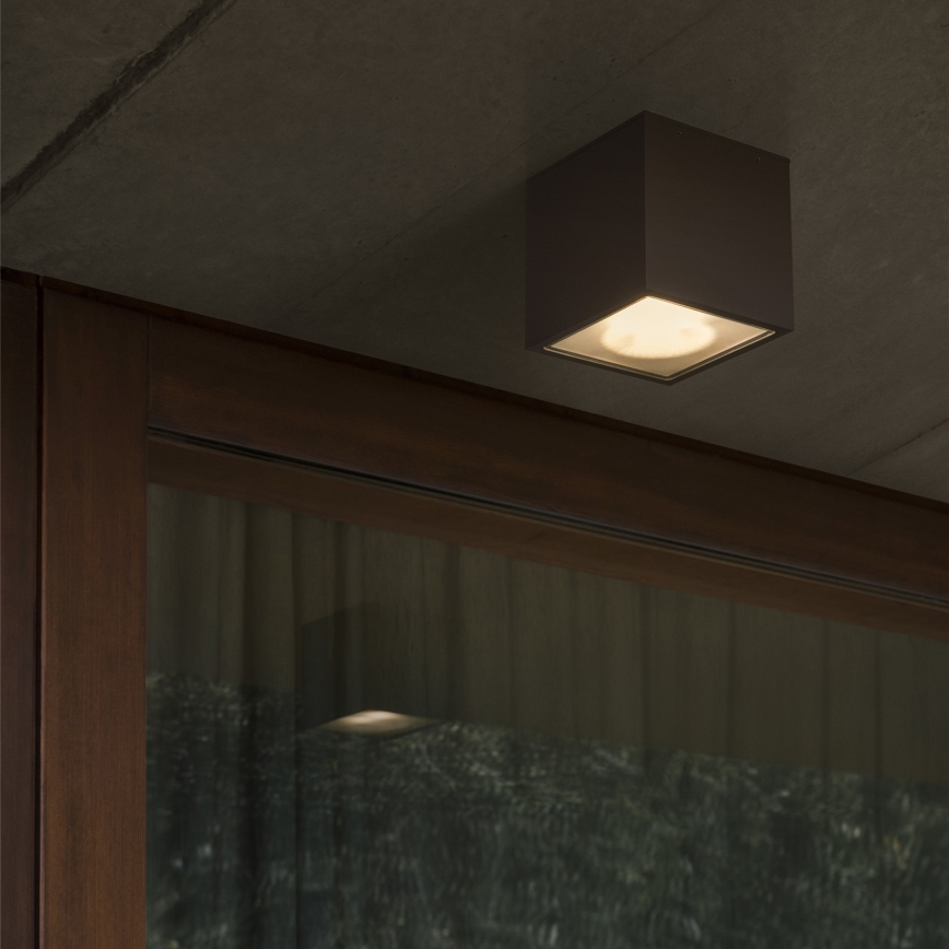 Ideal Lux - Utomhusspot TECHO 1xGU10/20W/230V 15x15 cm IP54 svart