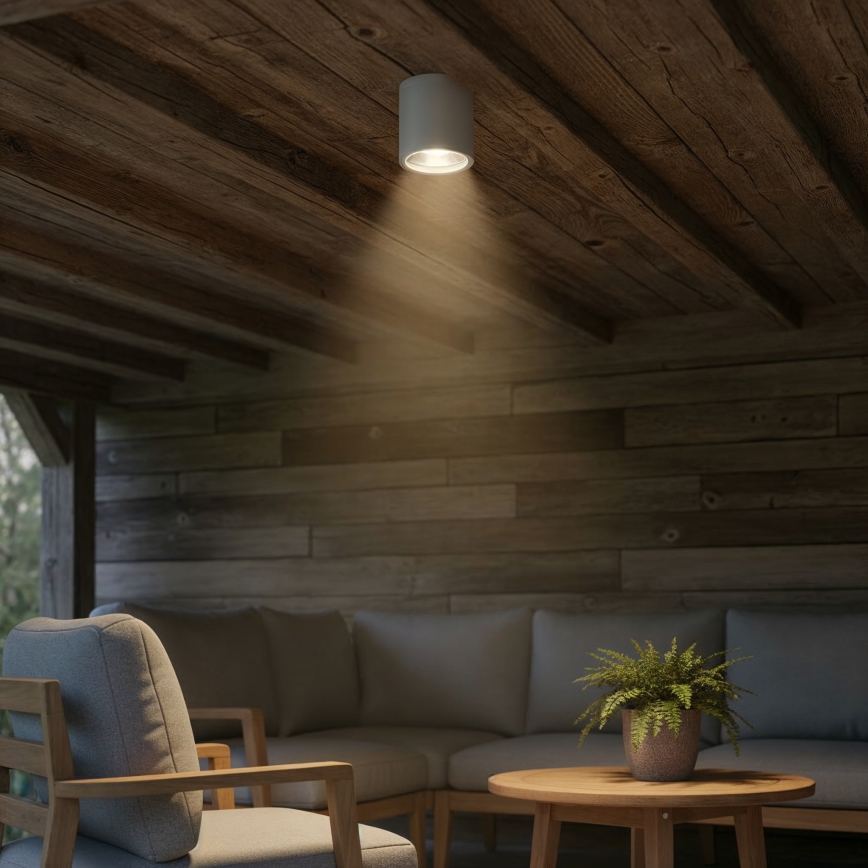 Ideal Lux - Utomhusspotlight GUN 1xGU10/28W/230V IP55 grå