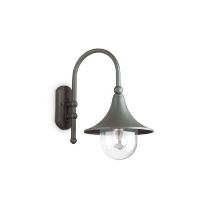 Ideal Lux - Utomhusvägglampa CIMA 1xE27/52W/230V IP43 antracit