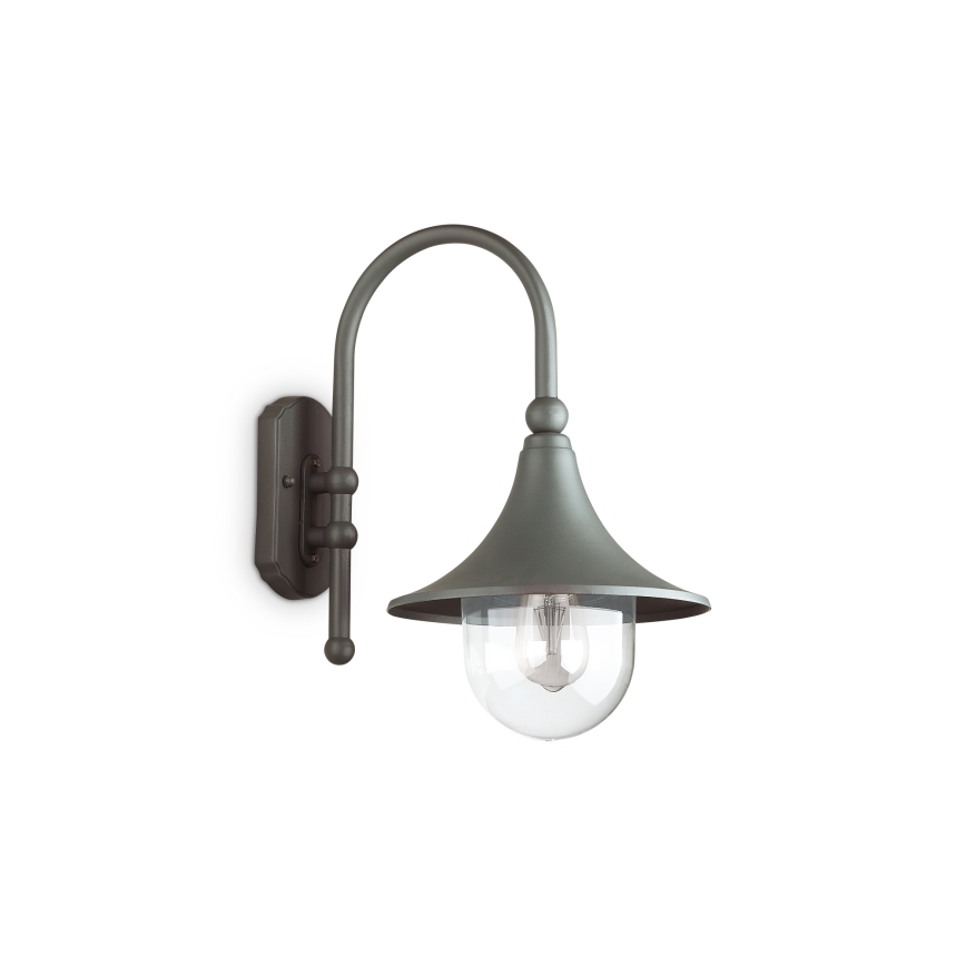 Ideal Lux - Utomhusvägglampa CIMA 1xE27/52W/230V IP43 antracit
