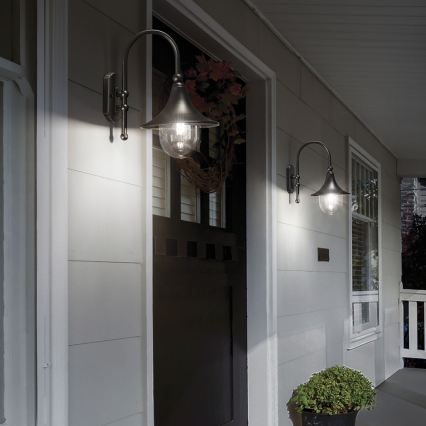 Ideal Lux - Utomhusvägglampa CIMA 1xE27/52W/230V IP43 antracit