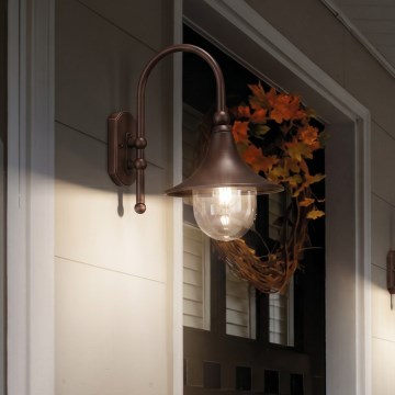 Ideal Lux - Utomhusvägglampa CIMA 1xE27/52W/230V IP43 brun