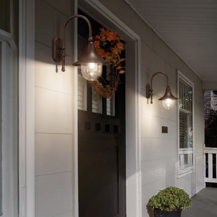 Ideal Lux - Utomhusvägglampa CIMA 1xE27/52W/230V IP43 brun