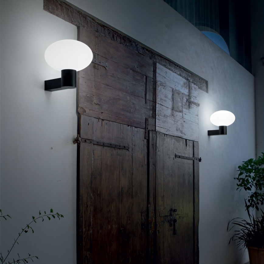 Ideal Lux - Utomhusvägglampa CLIO 1xE27/42W/230V IP44 svart