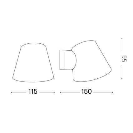 Ideal Lux - Utomhusvägglampa GAS 1xGU10/28W/230V IP43 antracit