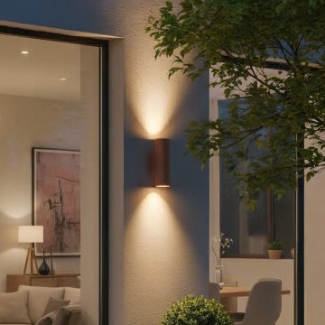 Ideal Lux - Utomhusvägglampa GUN 1xE27/60W/230V 31 cm IP54 brun