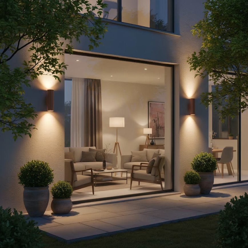 Ideal Lux - Utomhusvägglampa GUN 1xE27/60W/230V 31 cm IP54 brun