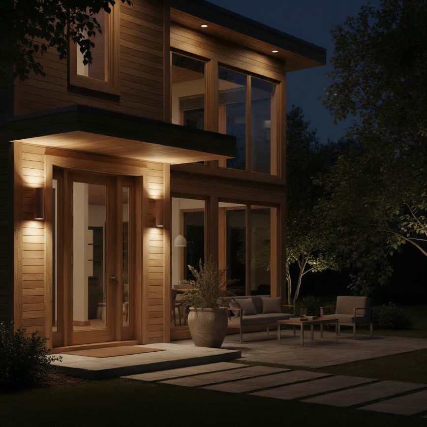 Ideal Lux - Utomhusvägglampa GUN 1xE27/60W/230V 31 cm IP54 brun