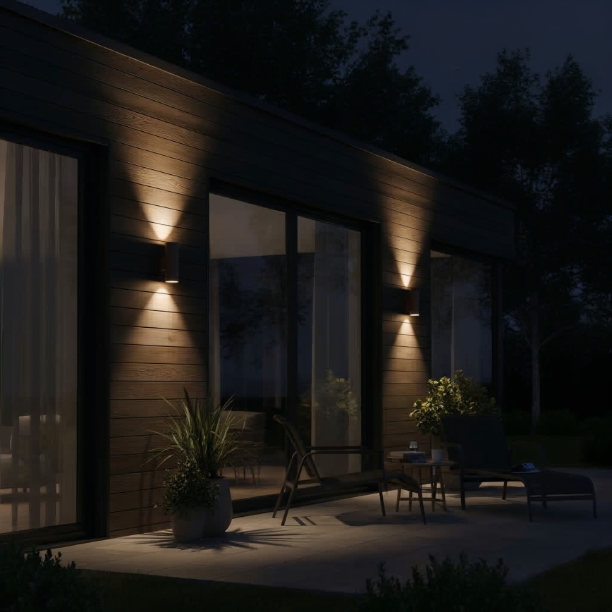 Ideal Lux - Utomhusvägglampa GUN 1xE27/60W/230V 31 cm IP54 brun
