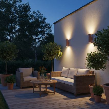 Ideal Lux - Utomhusvägglampa GUN 1xE27/60W/230V 31 cm IP54 brun