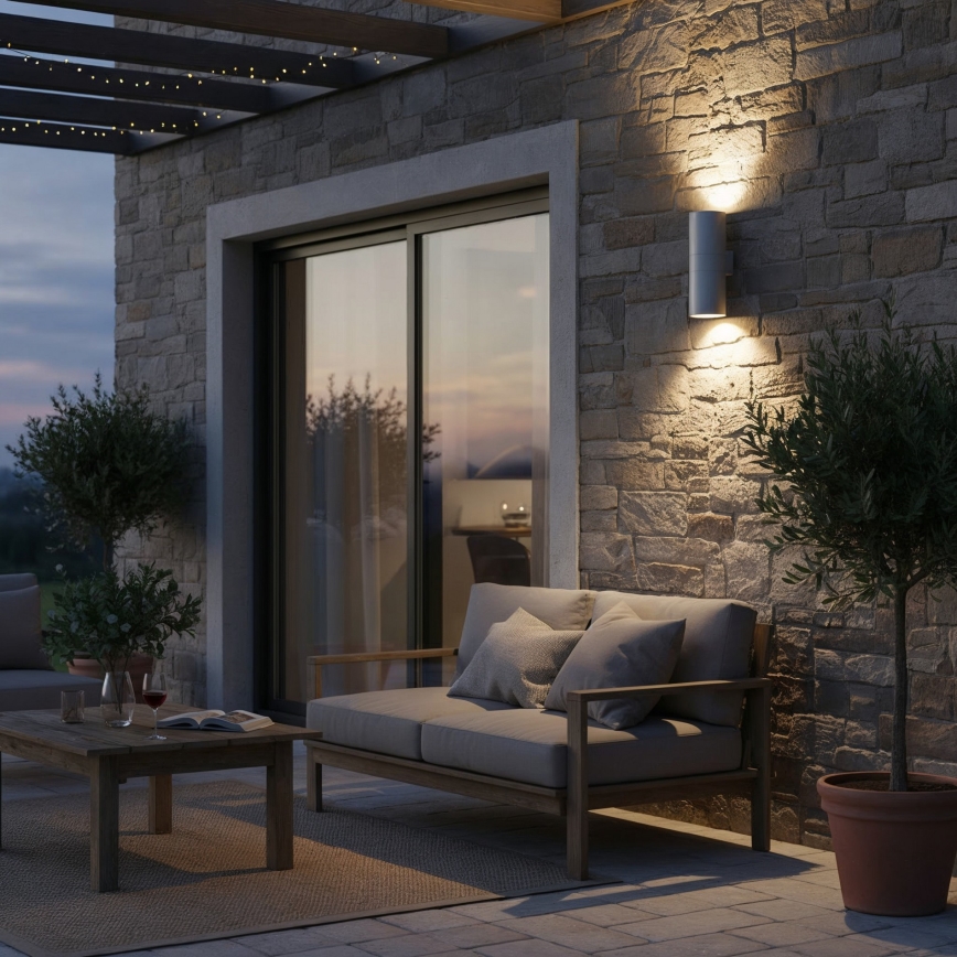 Ideal Lux - Utomhusvägglampa GUN 1xE27/60W/230V 31 cm IP54 grå