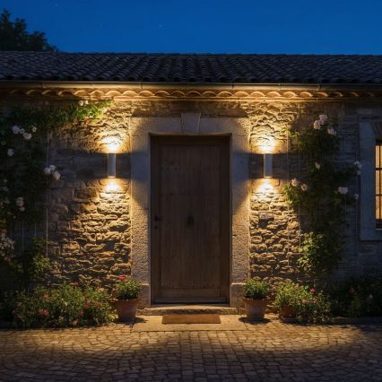 Ideal Lux - Utomhusvägglampa GUN 1xE27/60W/230V 31 cm IP54 grå