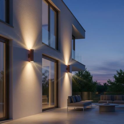 Ideal Lux - Utomhusvägglampa GUN 1xGU10/35W/230V 21 cm IP44 brun