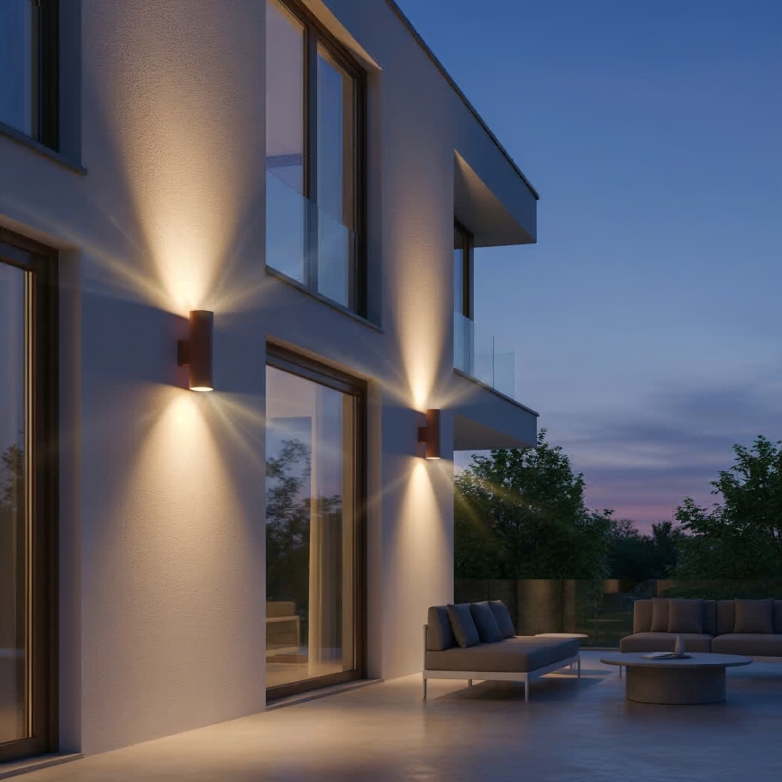 Ideal Lux - Utomhusvägglampa GUN 1xGU10/35W/230V 21 cm IP44 brun