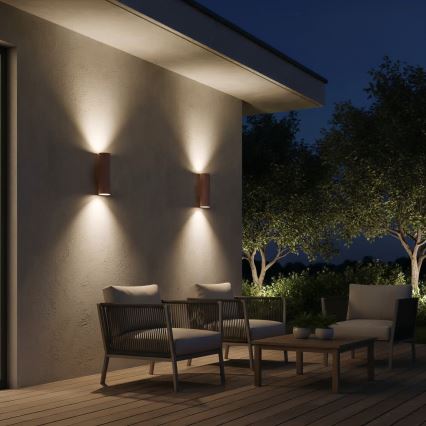 Ideal Lux - Utomhusvägglampa GUN 1xGU10/35W/230V 21 cm IP44 brun