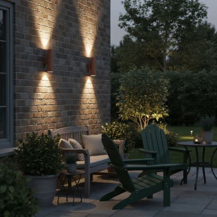 Ideal Lux - Utomhusvägglampa GUN 1xGU10/35W/230V 21 cm IP44 brun