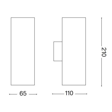 Ideal Lux - Utomhusvägglampa GUN 1xGU10/35W/230V 21 cm IP44 brun