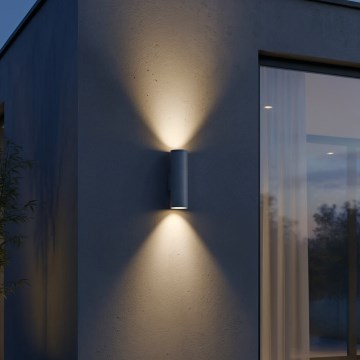 Ideal Lux - Utomhusvägglampa GUN 1xGU10/35W/230V 21 cm IP44 grå