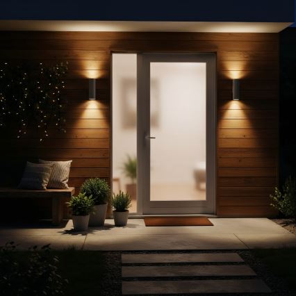 Ideal Lux - Utomhusvägglampa GUN 1xGU10/35W/230V 21 cm IP44 grå