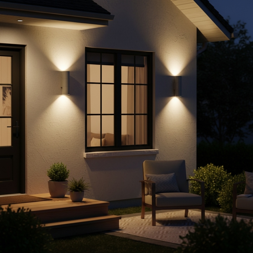 Ideal Lux - Utomhusvägglampa GUN 1xGU10/35W/230V 21 cm IP44 grå