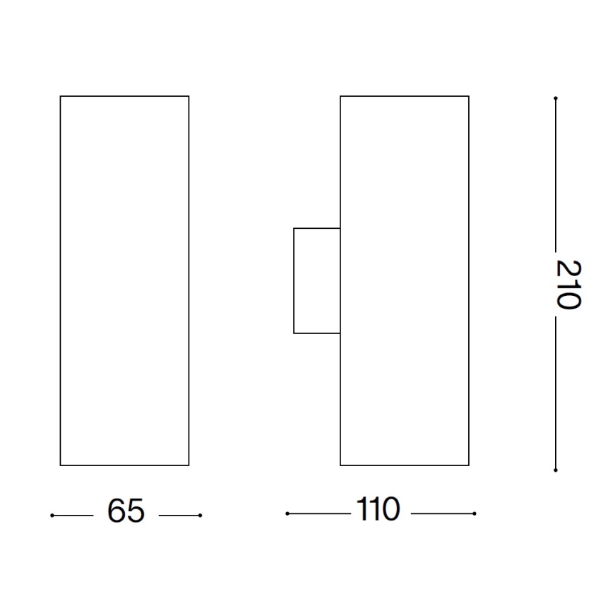 Ideal Lux - Utomhusvägglampa GUN 1xGU10/35W/230V 21 cm IP44 grå