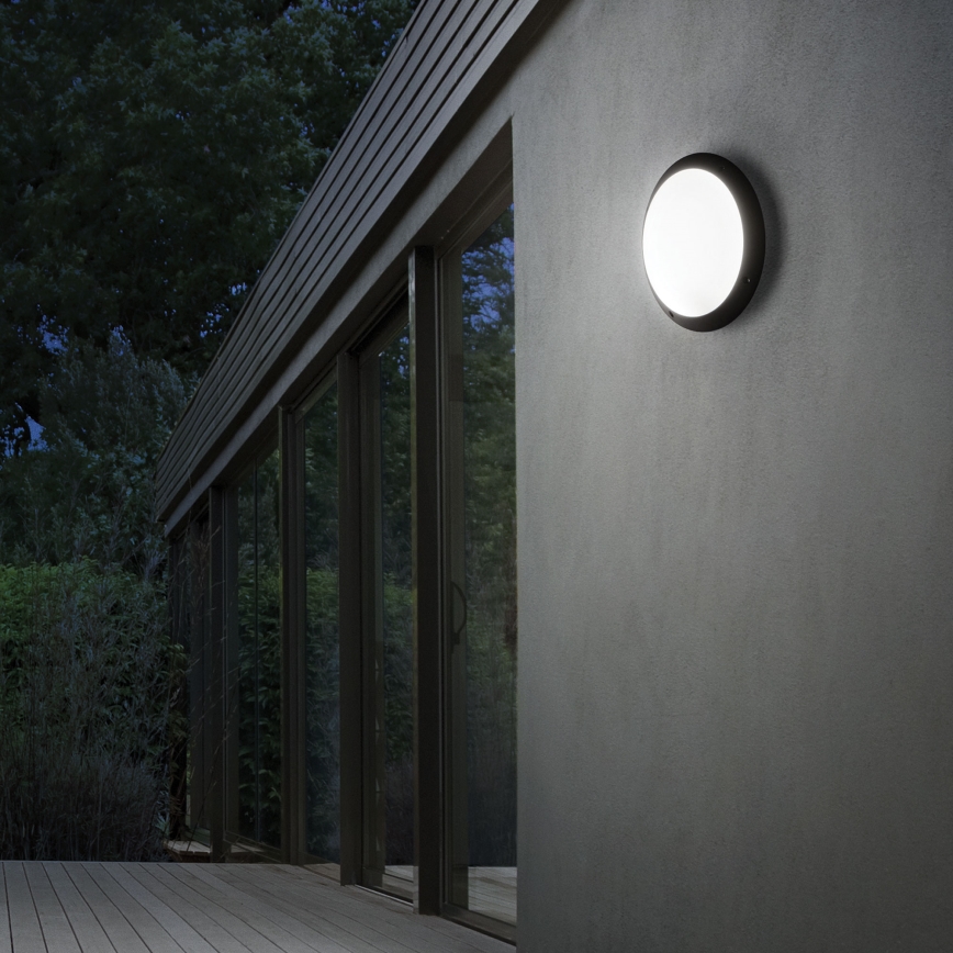 Ideal Lux - Utomhusvägglampa POLAR 1xE27/23W/230V IP66 svart