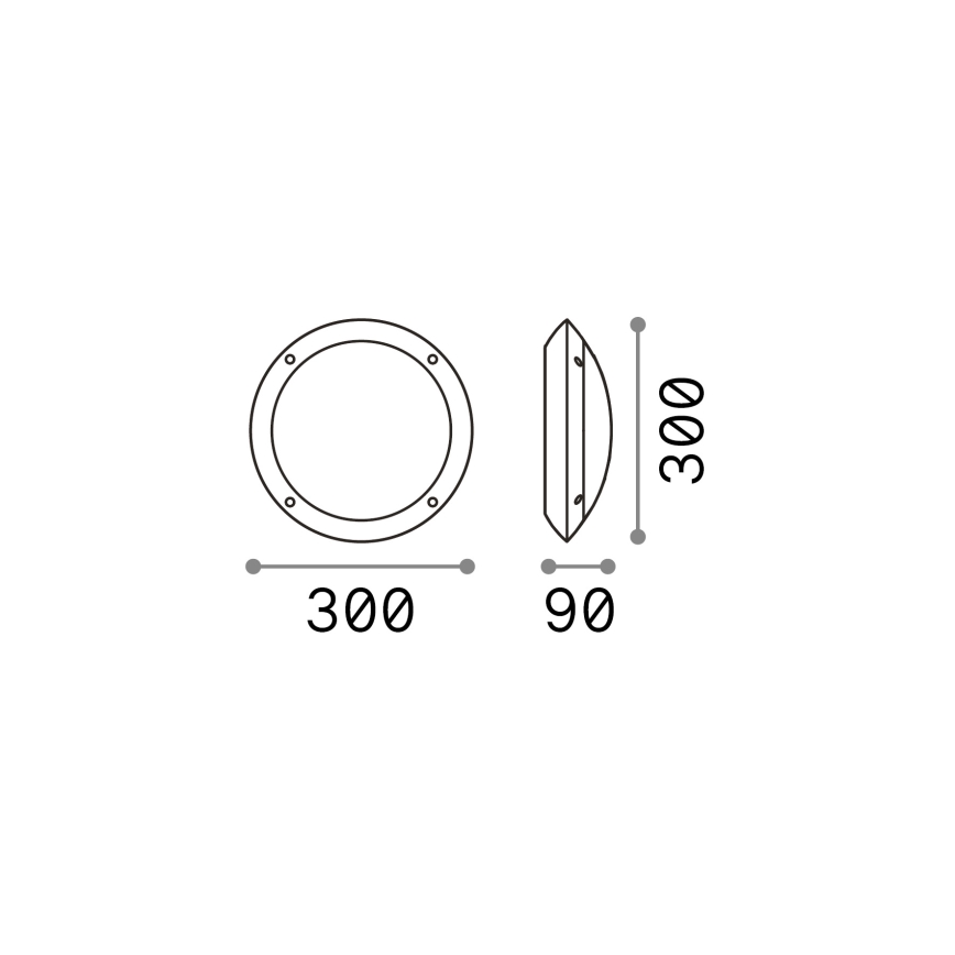 Ideal Lux - Utomhusvägglampa POLAR 1xE27/23W/230V IP66 svart