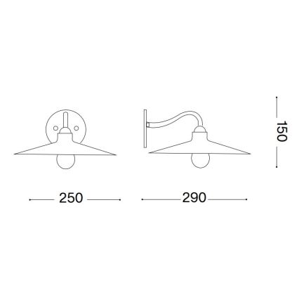 Ideal Lux - Vägglampa CANTINA 1xE14/40W/230V koppar