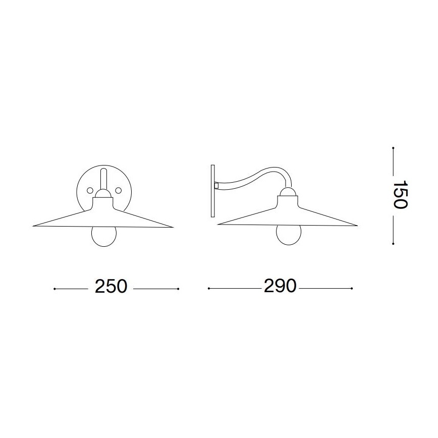 Ideal Lux - Vägglampa CANTINA 1xE14/40W/230V koppar