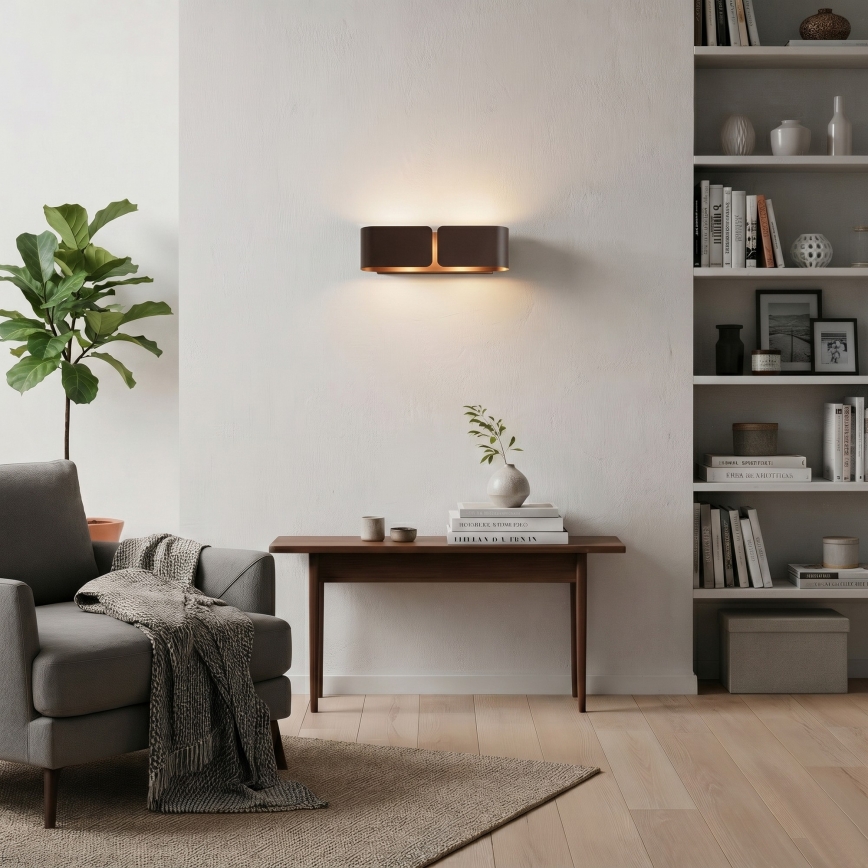 Ideal Lux - Vägglampa CLIP 2xE27/60W/230V brun