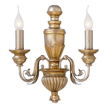 Ideal Lux - Vägglampa FIRENZE 2xE14/40W/230V guld