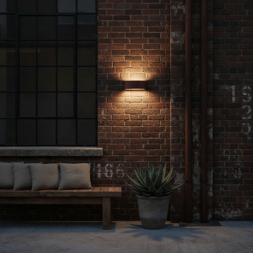 Ideal Lux - Vägglampa för utomhusbruk ANDROMEDA 1xE27/60W/230V IP55 brun