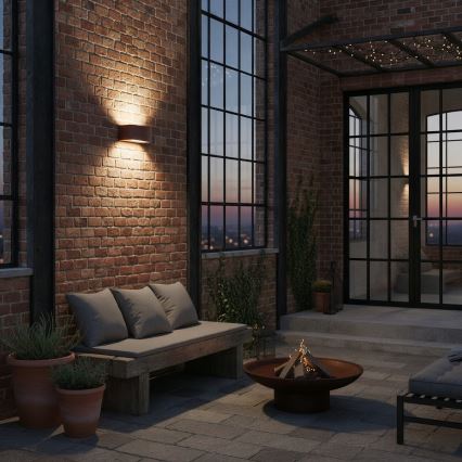 Ideal Lux - Vägglampa för utomhusbruk ANDROMEDA 1xE27/60W/230V IP55 brun