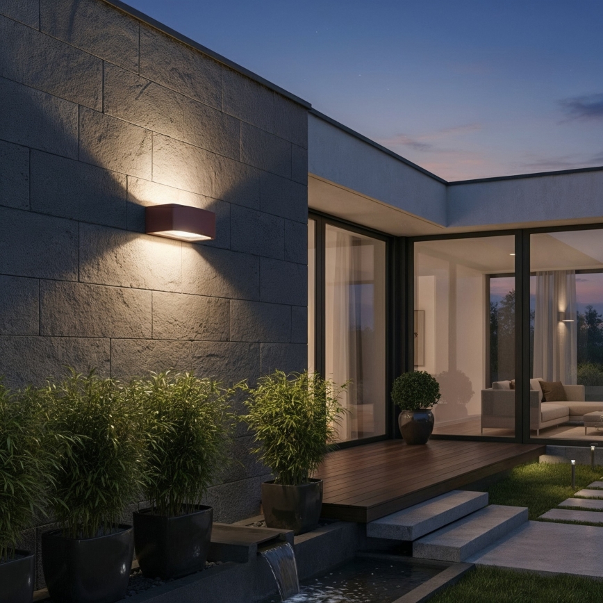 Ideal Lux - Vägglampa för utomhusbruk ANDROMEDA 1xE27/60W/230V IP55 brun