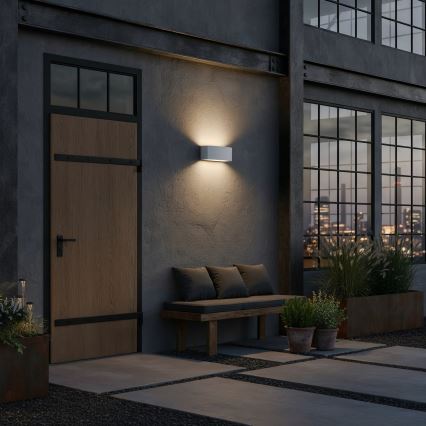 Ideal Lux - Vägglampa för utomhusbruk ANDROMEDA 1xE27/60W/230V IP55 grå