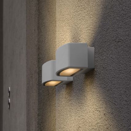 Ideal Lux - Vägglampa för utomhusbruk ANDROMEDA 1xE27/60W/230V IP55 grå