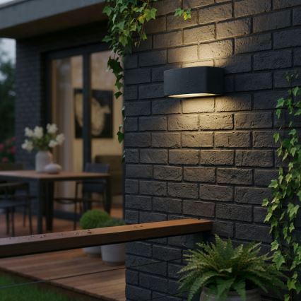 Ideal Lux - Vägglampa för utomhusbruk ANDROMEDA 1xE27/60W/230V IP55 svart