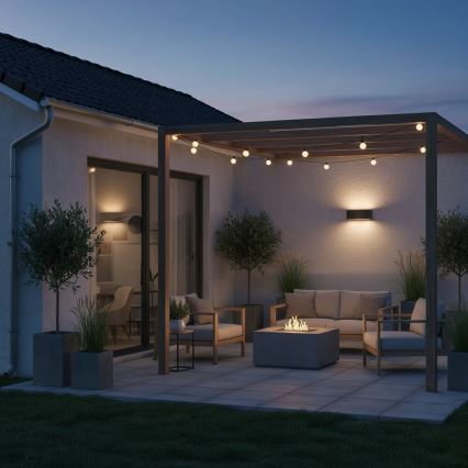 Ideal Lux - Vägglampa för utomhusbruk ANDROMEDA 1xE27/60W/230V IP55 svart