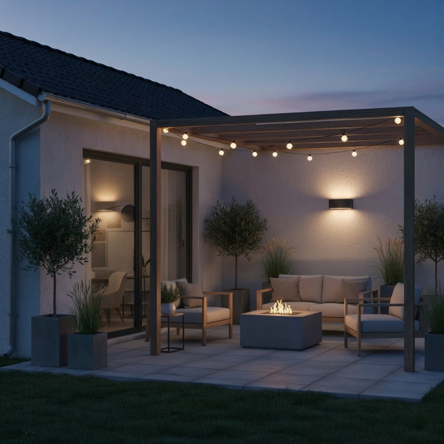 Ideal Lux - Vägglampa för utomhusbruk ANDROMEDA 1xE27/60W/230V IP55 svart