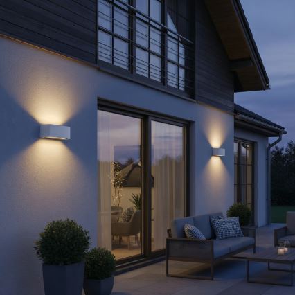 Ideal Lux - Vägglampa för utomhusbruk ANDROMEDA 1xE27/60W/230V IP55 vit