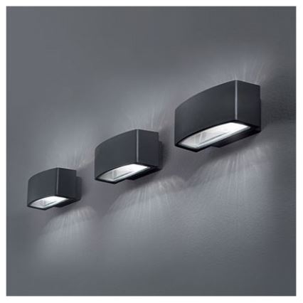 Ideal Lux - Vägglampa för utomhusbruk ANDROMEDA 2xE27/60W/230V IP55 antracit