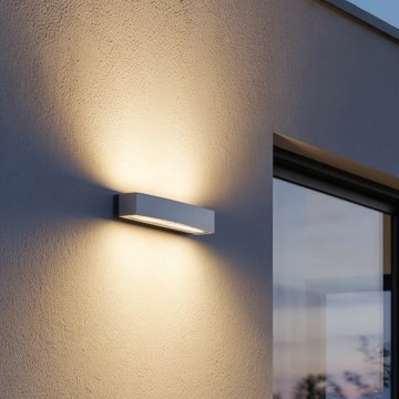 Ideal Lux - Vägglampa för utomhusbruk ANDROMEDA 2xE27/60W/230V IP55 grå