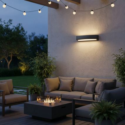 Ideal Lux - Vägglampa för utomhusbruk ANDROMEDA 2xE27/60W/230V IP55 svart